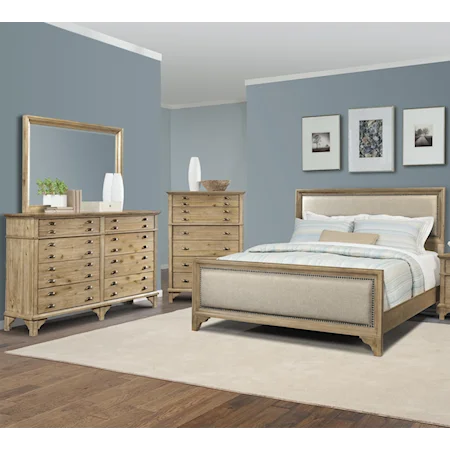5 Piece Queen Upholstered Bed Set